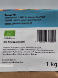 Bild von BIO - Knuspermüsli 1kg  