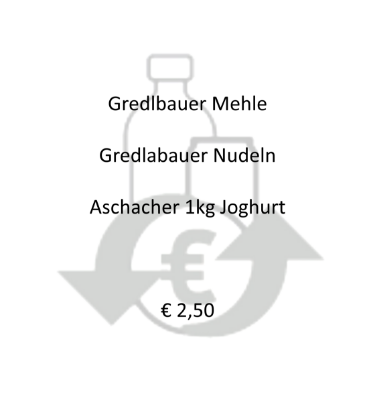 Bild von PFAND - € 2,5 - Gredlbauer Mehle,  Gredlabauer Nudeln, Aschacher 1kg Jughurt